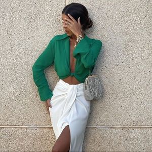 NWT Zara Knotted Crop Top